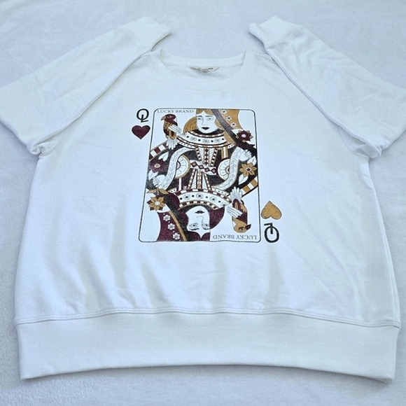 Lucky🍀 Brand Queen👸 of Hearts ❤ Sweatshirt - NWT - Picture 14 of 16